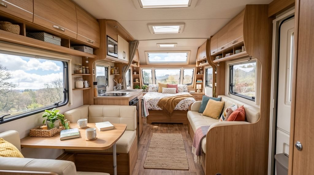 A dry, comfortable van interior after fixing condensation and mould in your caravan