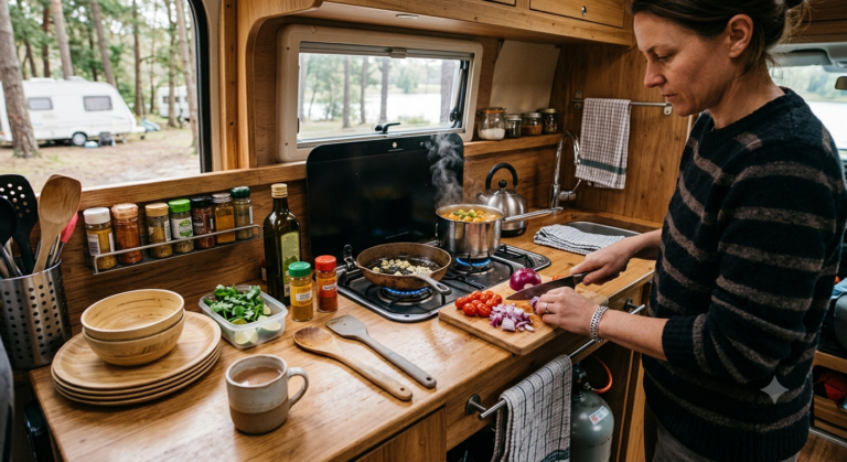 Small-caravan-kitchen-setup