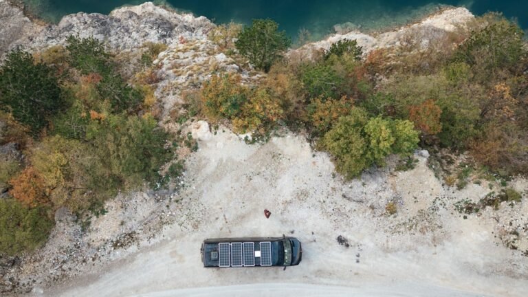 Campervan with solar panels for off-grid van life power
