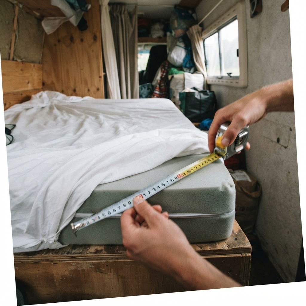 Measuring a caravan mattress before buying caravan bedding